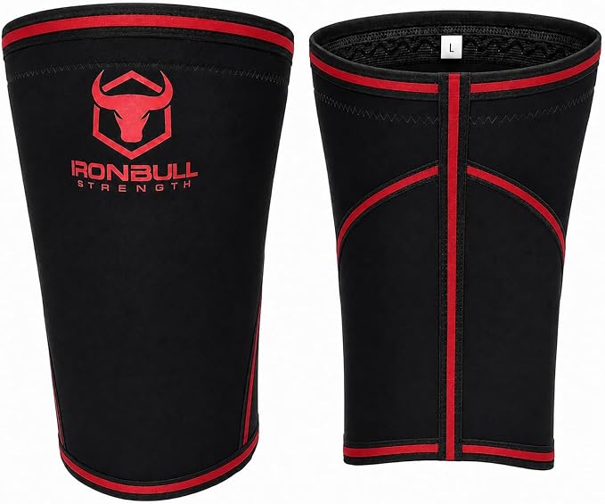 Iron Bull Strength Knee Sleeves 7mm (1 Pair) - Compression Brace & Knee Sleeve For Weightlifting, Powerlifting & Cross Training - Knee Support for Squats - Men & Women