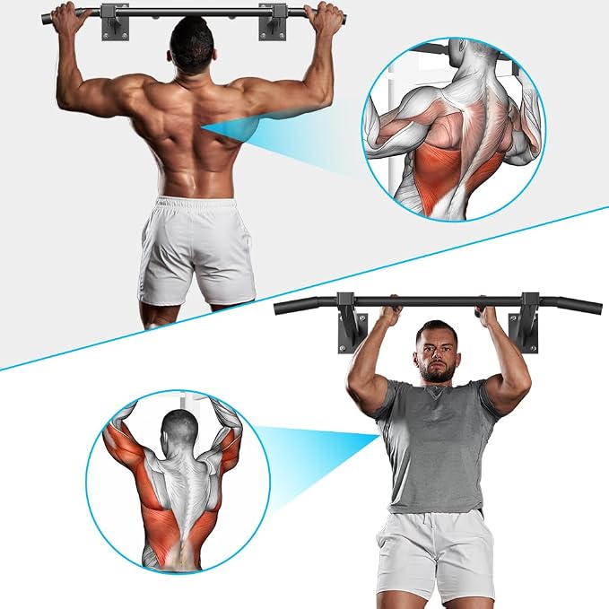 Wall Mount Pull Up Bar, Joist Beam and Rafter Mounted Chin Up Bar