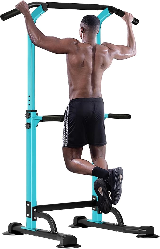 SogesHome Multi-Function Power Tower Pull Up Bar Dip Station for Home Gym | Height Adjustable PullUp Dip Stand, Full Body Strength Training Equipment, Fitness Workout for Push Ups Dips, 330LB Capacity