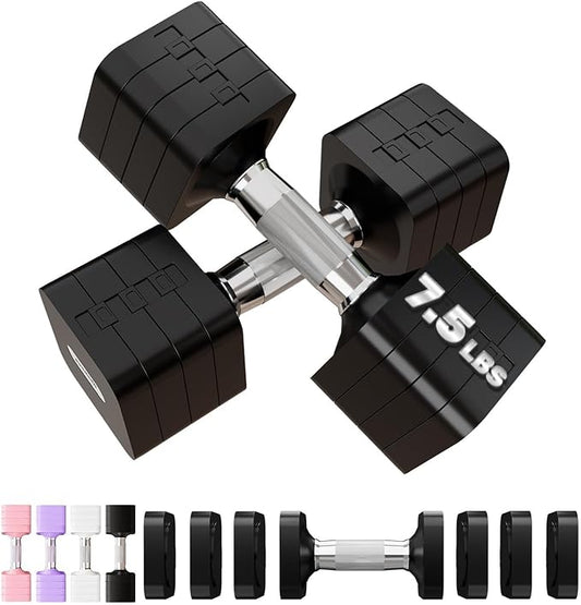 Adjustable Dumbbell Set for Women Men 7.5LB/10LB/15LB/20LB/25LB Each | Dumbbells Set of 2, Free Weight Set at Home Gym, Hand Weights with Locking/Metal Handle for Exercise Muscle Toning Rehab