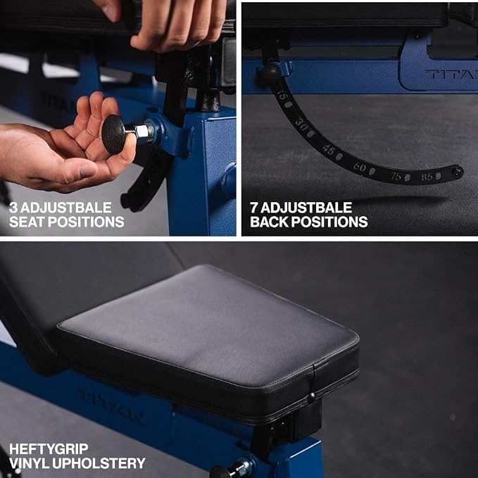 Titan Fitness Performance Series Adjustable Bench, Supports 650 LB Incline, Versatile Utility Bench for Home Gym Weightlifting, Strength Training, Flat, Incline, Upright Positions