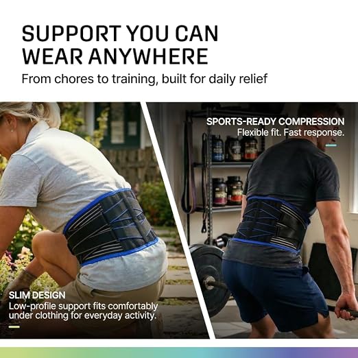 Modvel Back Brace for Lower Back Pain Women and Men – Lumbar Support Belt for Sciatica, Herniated Disc, Muscle Strain – Adjustable Breathable Work Brace with 6 Stays – Support for Posture