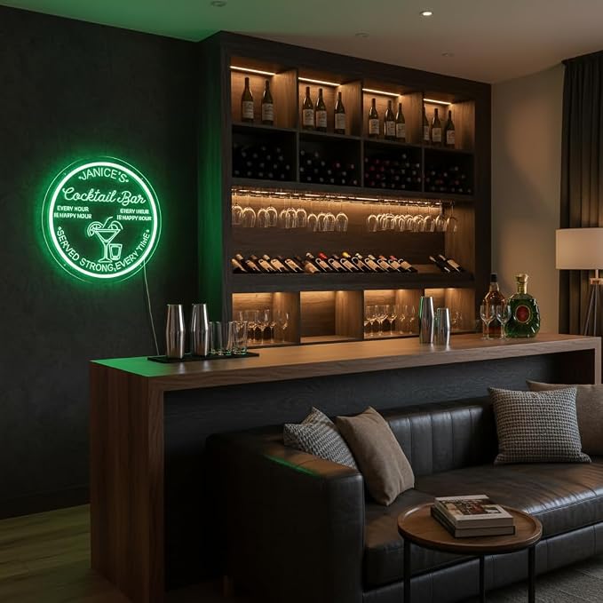 Custom Bar Neon Sign, Handmade Persoanlized 3D Bar Led Light Sign for Wall Decor, Light up Sign for Man Cave Club Pub Shop Cafe Party Backard Patio, Best Gift for Dad Men