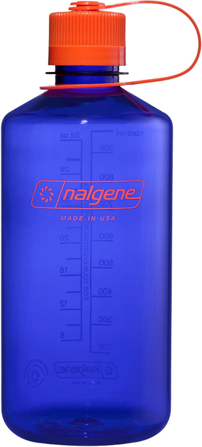 Nalgene 32 oz Narrow Mouth Water Bottle, Periwinkle | BPA-Free, Durable & Lightweight, Leak Proof, Dishwasher Safe, Large Reusable Plastic Bottle for Hiking, Gym, Work & Travel