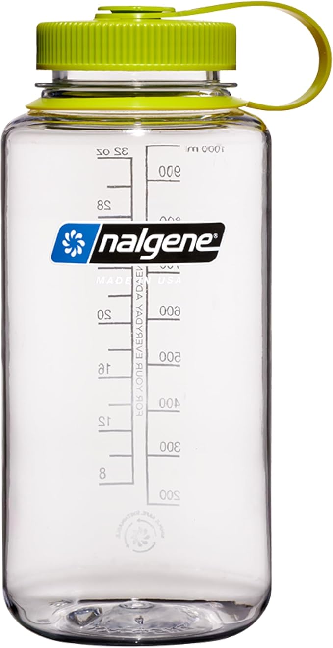 Nalgene Sustain 32 oz. Wide Mouth Water Bottle | BPA-Free, Durable & Lightweight, Leak Proof, Dishwasher Safe, Large Reusable Plastic Bottle for Hiking, Gym, Work & Travel