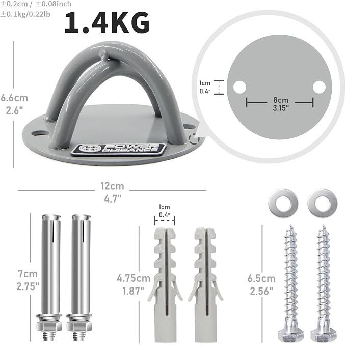 POWER GUIDANCE Wall and Ceiling Mount Bracket for Suspension Straps, Gymnastic Rings, Yoga Swings & Hammock Resistance Band Battle Rope