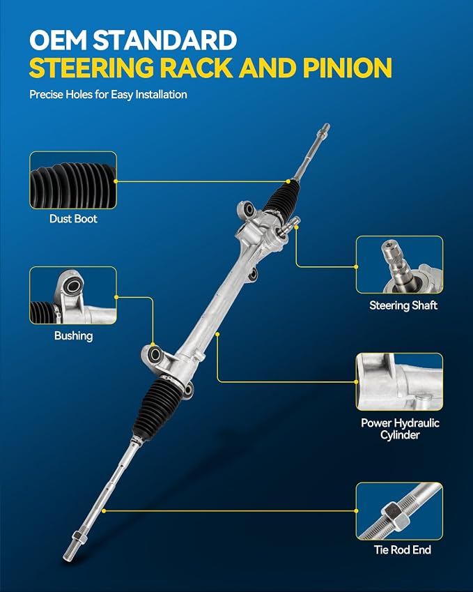 PHILTOP Power Steering Rack and Pinion for Corolla, Matrix, Vibe | 2009-2013 Corolla, 2009-2013 Matrix FWD, 2009-2010 Vibe FWD No.1G2696, 4551002170, 4551002150, 19184329
