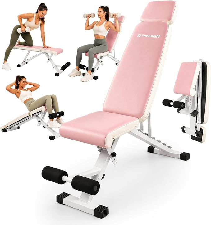 Adjustable Weight Bench, Foldable Workout Bench for Home Gym | Fast Folding & 7-Position Incline/Decline, Heavy Duty Dumbbell Bench for Home Gym / Garage Gym, Strength Training Equipment