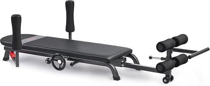 Sunny Health & Fitness Decompression Stretch Table for Back Pain Relief | No-Hang Inversion Therapy, 400LB Capacity, Precise Stretch Control, Spinal Alignment Support, Improved Flexibility