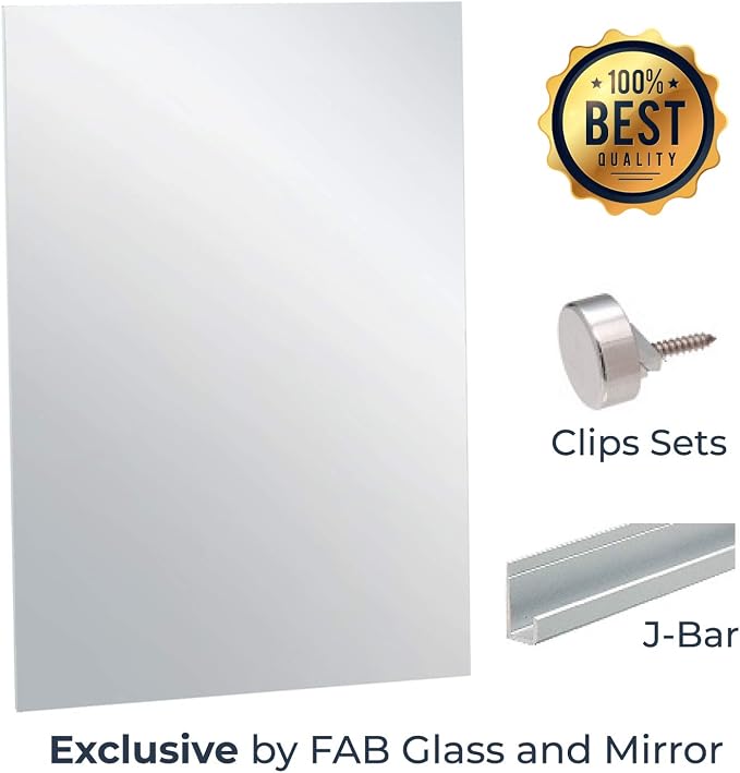 Fab Glass and Mirror Large Gym Mirror for Home Gym 36x60 - Full Length Ultra-Clear Annealed Glass Wall Mount - DIY Workout Display with Safety Backing - 1/4 Inch Low-Iron