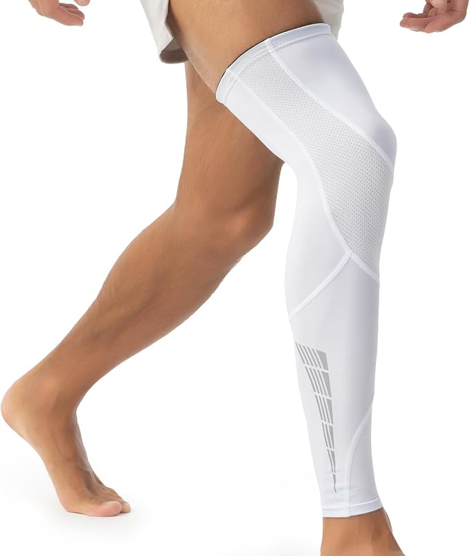 Full Leg Compression Sleeve for Men Women 2 Pack Leg Sleeves | Long Knee Sleeve Calf, Legs Support, Ultra-thin Breathable,UV Sun Protection,Quick-dry for Running Basketball Athletic
