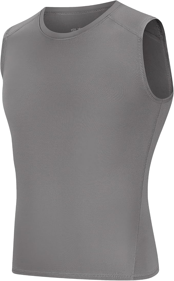 Youth Boys Sleeveless Compression Shirt Basketball Football Undershirt Quick Dry Kids Athletic Tank Tops for Workout