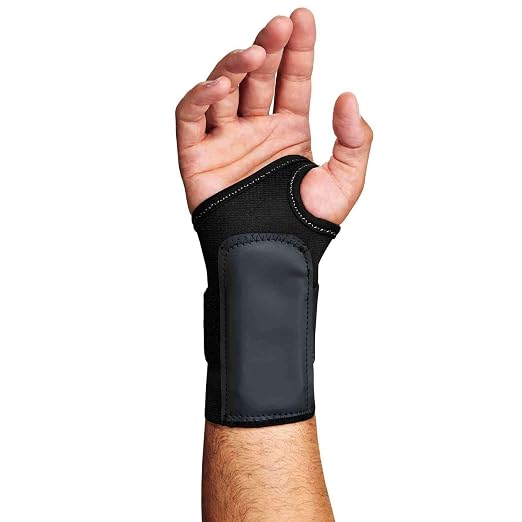Ergodyne 70016 ProFlex 4000 Single Strap Wrist Support, Black - Large, Left Hand