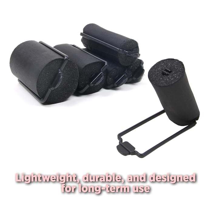 DONNA Silky Sastin Foam Roller 7/8"(D) MEDIUM 10PCS Hair Curlers with Clips for Heatless Hairdressing and Styling - BLACK