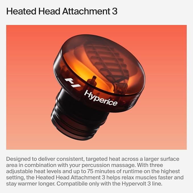 Hyperice Hypervolt 3 Pro Percussion Massage Gun Heated Head Carry Case | Deep Tissue Muscle Recovery | Reduce Stiffness| Five Speed Control | Pressure Sensor Feedback | Bluetooth Compatible