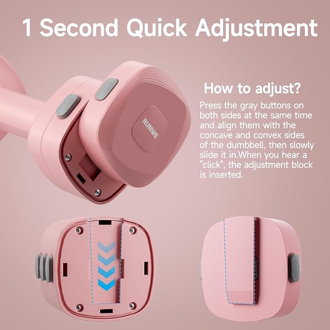 Lightweight Adjustable Dumbbell Kettlebell Set - 4 in 1 Free Weight Set with Kettlebell Grip Converter, Each 2.2 3.3 4.4 5.5lb Quick Change Weight Women Dumbbell Set for Small Spaces Home Gym