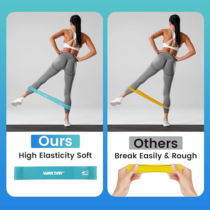 WIKDAY Exercise Resistance Bands with Handles for Working Out Workout Bands Set with Door Anchor for Physical Therapy, Yoga, Pilates