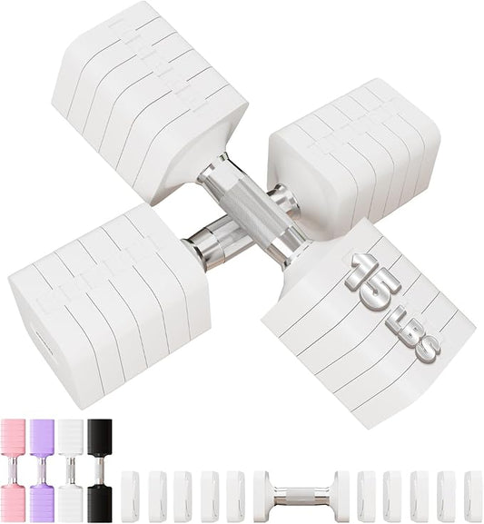 Adjustable Dumbbell Set for Women Men 7.5LB/10LB/15LB/20LB/25LB Each | Dumbbells Set of 2, Free Weight Set at Home Gym, Hand Weights with Locking/Metal Handle for Exercise Muscle Toning Rehab