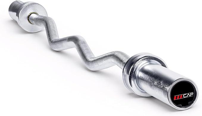 CAP 47" Olympic EZ Curl Bar | Heavy Duty Solid Steel, 200 lb Capacity