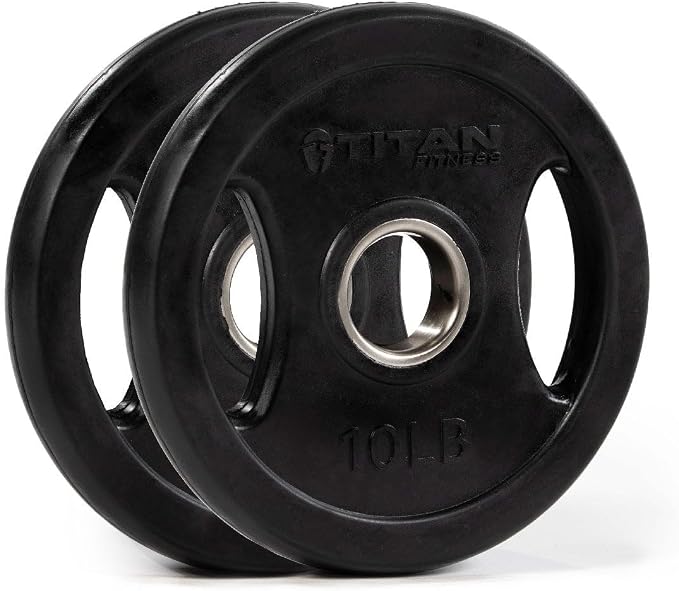 Titan Fitness Grip Plates, Cast Iron and Rubber Coating