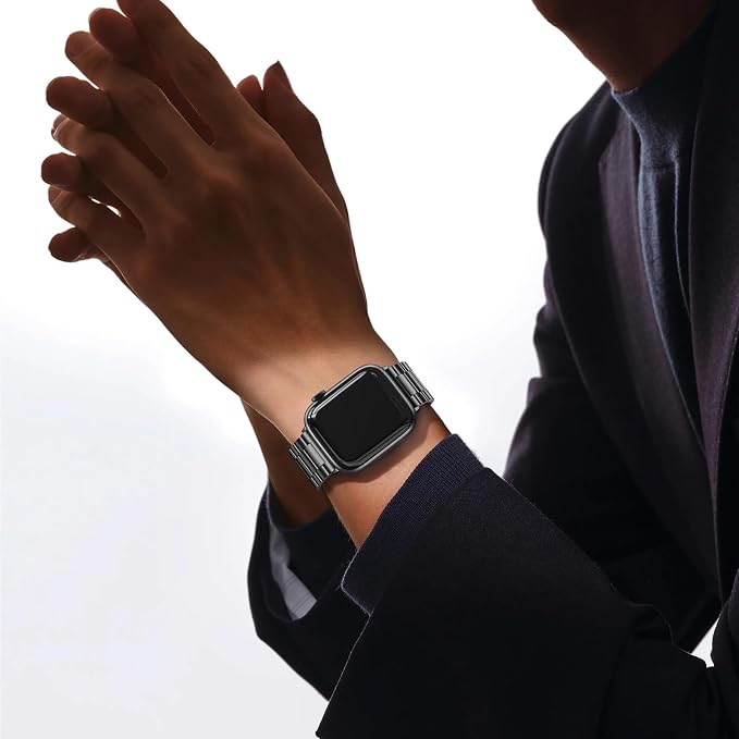EPULY Metal Band Compatible with Apple Watch Bands for Men 49mm 46mm 45mm 44mm 42mm 41mm 40mm 38mm, Business Stainless Steel Strap for iWatch Bands Series 11 10 9 8 7 6 5 4 3 2 1, SE3 2 1, Ultra3 2 1 | Stainless Steel Strap Suitable for Business Settin...