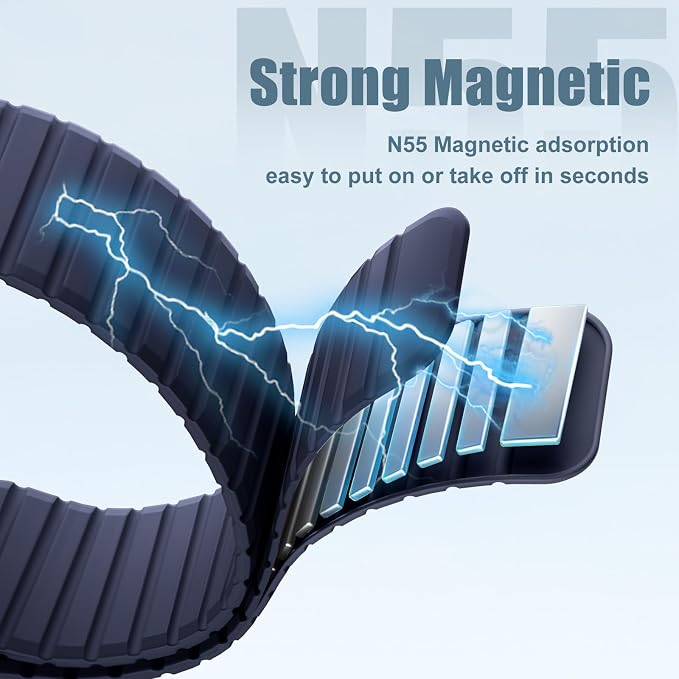 Magnetic Sport Silicone for Apple Watch Ultra 3 2 Band 49mm 46 45 44mm Men | Upgraded Magnet,Two-Tone Design,Waterproof,Soft Loop Strap for iWatch Ultra 3/2 Series 11 10 9 8 7 6 5 4 SE 46mm 45mm 44 49