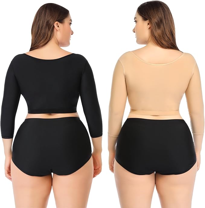 woahee Women's Arm Shaper Plus Size Arm Faja Compression Sleeve Garment Post Surgical Arm Shapewear