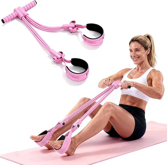 Pedal Resistance Bands with Handles, Separated 8-Tube Multifunction Exercise Bands, Yoga Tension Rope, Natural Rubber Elastic Equipment for Abdomen, Waist, Arm, Leg Stretching
