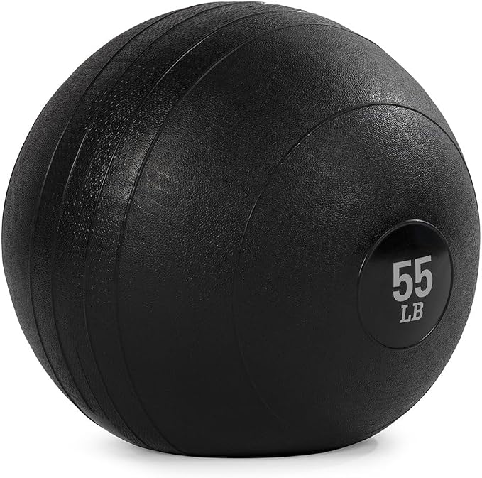 Titan Fitness Rubber Slam Ball, Dead Weight Ball Absorbs Impact, Minimal Bounce, Textured Surface for Strength and Conditioning, Cardio Workouts, Full Body Workout