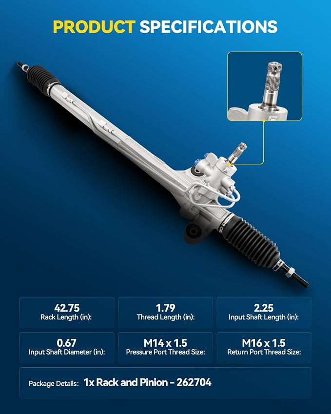 PHILTOP Power Steering Rack and Pinion for 03-05 Accord 3.0L Manual | No.53601SDPA01, 53010SDPA01, 262704