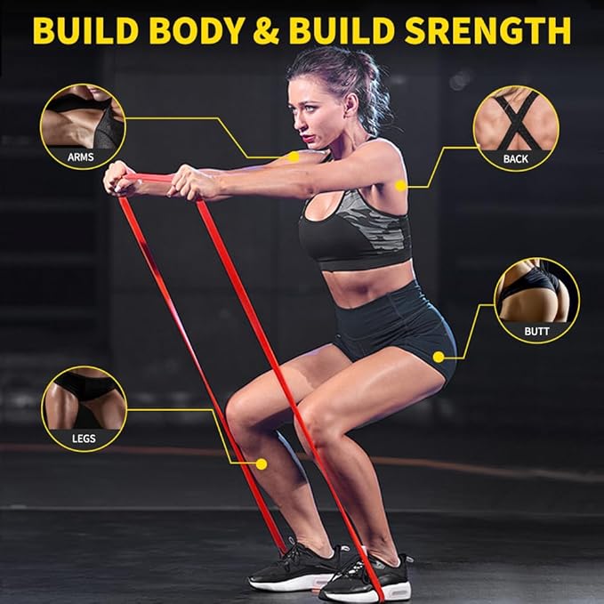 ROSAPOAR Resistance Band Pull up Band Fitness Exercise Bands Natural Latex for Workout Body Stretch Powerlifting Band Fitness Sport Training at Home/The Gym