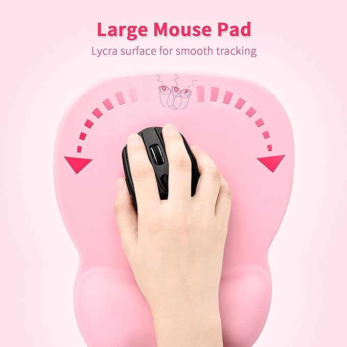 EooCoo Ergonomic Mouse Pad with Wrist Rest, Memory Foam Support Mousepad | Non-Slip Base for Computer, Cafe, Home & Office, 9.64 x 8.26 in Office Desk Accessories, Carpal Tunnel Relief
