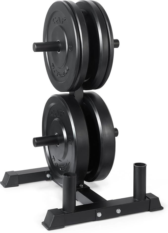 CAP 2-inch Olympic Bumper Plate Weight Set | 100-370 lbs | Multiple Colors | Storage Rack Optional