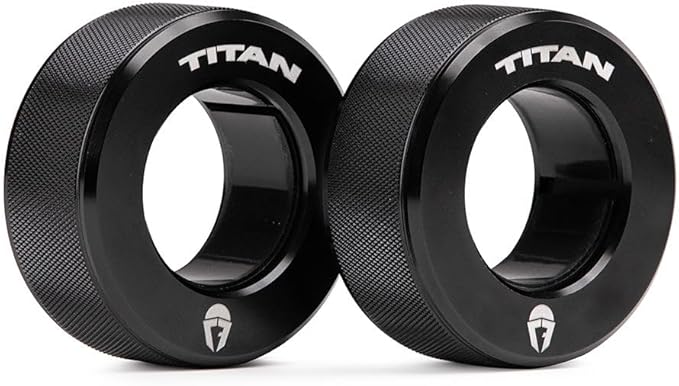 Titan Fitness TwistLock Pro Aluminum Barbell Collar Set, 59.5mm-51.5mm Sleeve Diameter, Quick Release Olympic Barbell Clamps, Pair of 2 Magnetic Aluminum Weight Clips with Easy-Grip Knurling