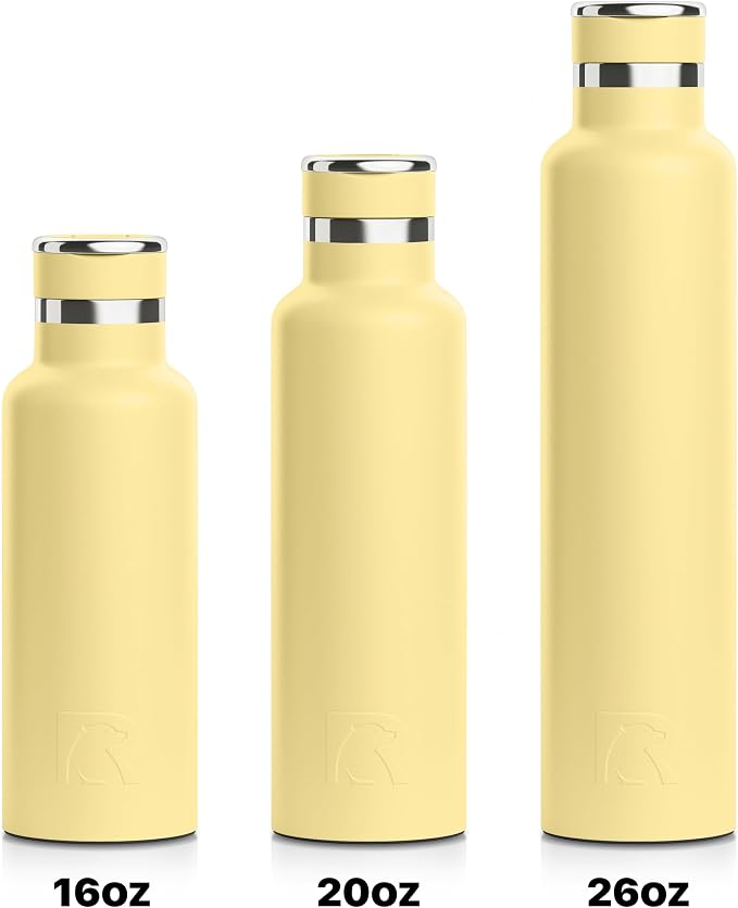 RTIC 26oz Journey Water Bottle, Ceramic Lined, Sunlight | Stainless Steel Metal, Insulated for Hot and Cold Drinks, Sports, Travel and Camping