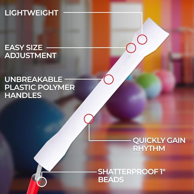 Elite Jumps Beaded Kids Jump Rope, Adjustable | Shatterproof segmented beads. Tangle-free and lightweight. Fun fitness and outdoor play for kids.
