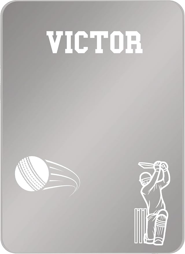 Personalized Sports Player Fan Team Club Locker Mirror Magnet – Back to School Decor, Colorful Magnetic Organizer Accessory for Gym, Home, Office & Refrigerator (Cricket)