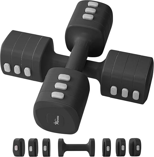 2-in-1 Adjustable Dumbbell & Kettlebell Set for Women (1.1-12.1 lbs), Quick-Change Free Weights for Home Gym, Pilates & Full Body Workout
