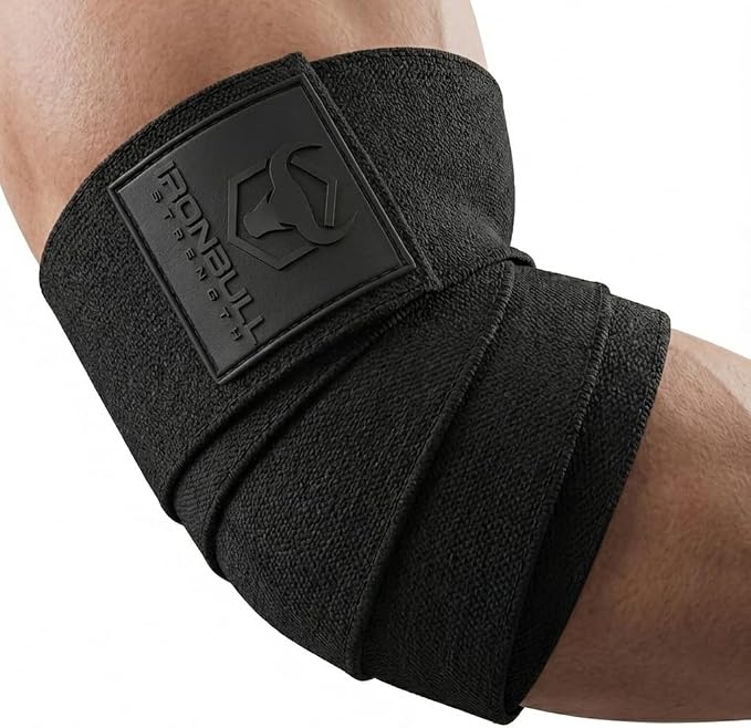 Elbow Wraps for Weightlifting (1 Pair) - 50" Elastic Elbow Braces for Weight Lifting - Elbow Support for Bench Press, Powerlifting, Fitness, & Gym Workout - Gym Elbow Straps Weightlifting - Elbow Compression Strap Brace