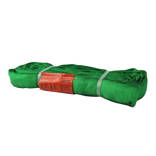 ATERET Powerlift Green Polyester Endless Round Sling - 16 Feet Length, 5,300 lb. Vertical Capacity, 10,600 lbs Basket - Heavy Duty Poly Lifting Sling