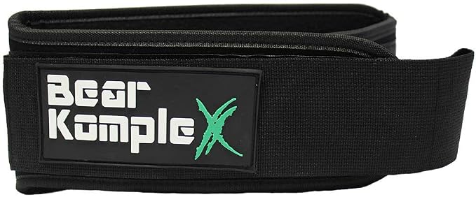 Bear KompleX 4" Straight Weightlifting Belt for at-Home Powerlifting, Squats, Weight Training and More. Low Profile with Super Firm Back for Maximum Stability & Exceptional Comfort