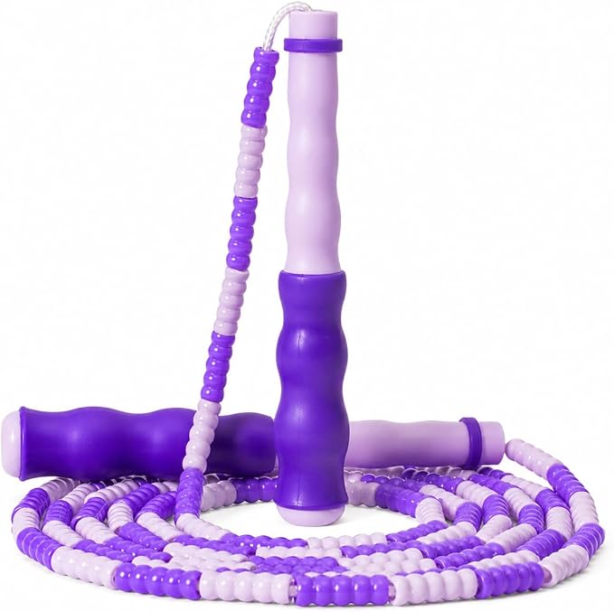 Jump Rope for Kids, Beaded Jumping Rope for 8-12, 9Ft Adjustable Skipping Rope with Soft Beaded, Tangle-Free Jumprope for Girls Boys, Students Outdoor Fitness Exercise