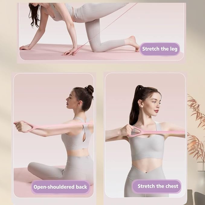 Figure 8 Fitness Resistance Bands, Elastic Bands with Handles for Working Out,Arm|Back|Shoulder Training Elastic Ropes,Exercise Equipment for Physical Therapy Stretching Yoga Pilates