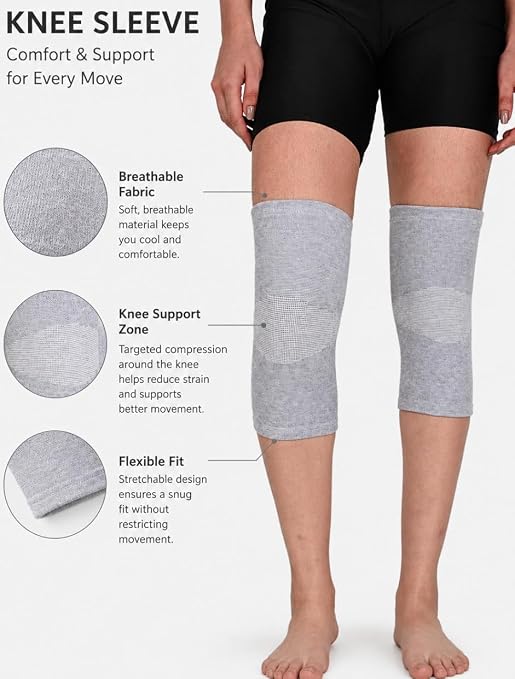 Bamboo Knee Sleeve For Joint Pain Relif (XL 51-57cm Thigh)