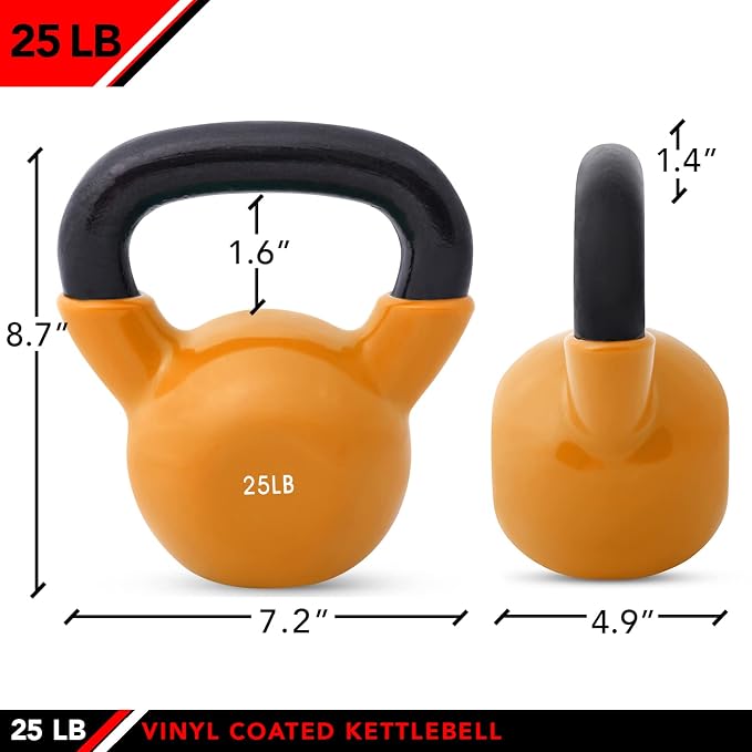 JFIT Kettlebell Weights Vinyl Coated Iron