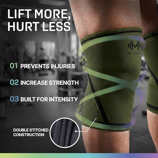 Modvel Strength 7mm Knee Sleeves (Pair) for Weightlifting & Powerlifting (USPA, IPL Approved) | High-Performance Knee Compression Support For Squats, Weight Lifting - Men and Women