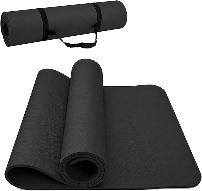 Yoga Mat 72''x24''/35''(8mm/10mm) for Beginners, Thick and Wide Yoga Mat with Carrying Strap for Pilates, Stretching and Home Workout