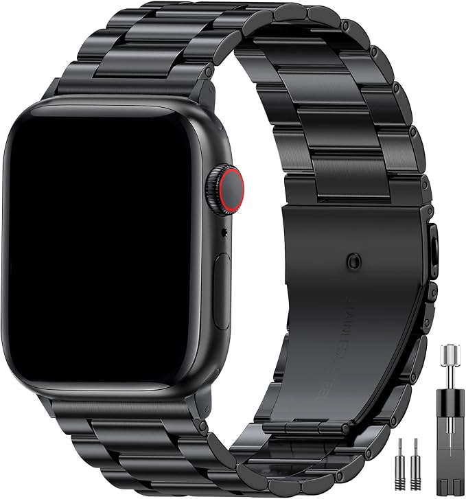 EPULY Metal Band Compatible with Apple Watch Bands for Men 49mm 46mm 45mm 44mm 42mm 41mm 40mm 38mm, Business Stainless Steel Strap for iWatch Bands Series 11 10 9 8 7 6 5 4 3 2 1, SE3 2 1, Ultra3 2 1 | Stainless Steel Strap Suitable for Business Settin...
