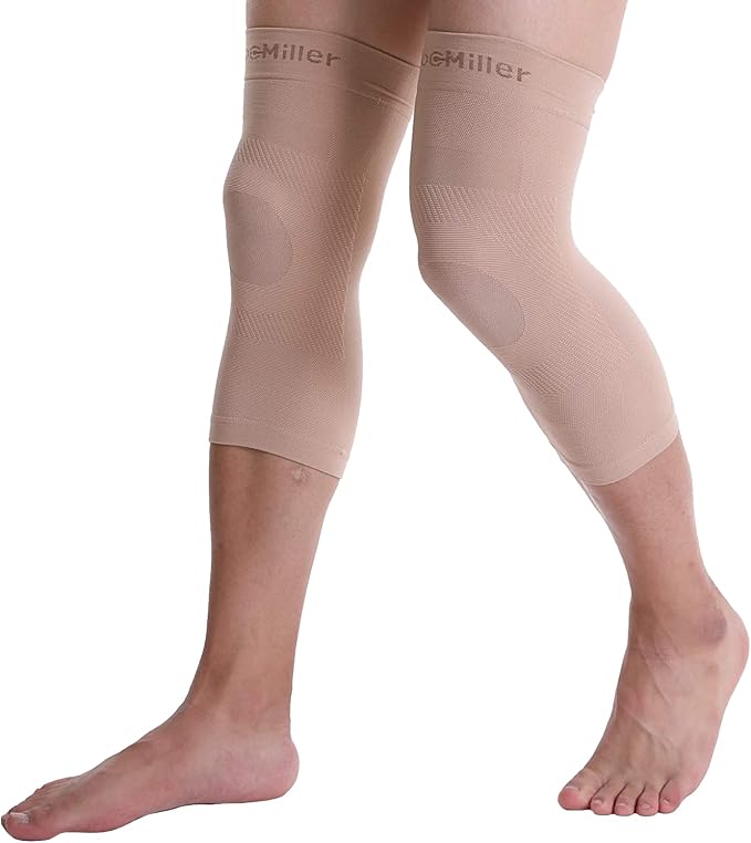 Doc Miller Knee Compression Sleeve Brace for Men & Women | Pair, Best Support for Workout, Running, ACL, Arthritis Pain Relief