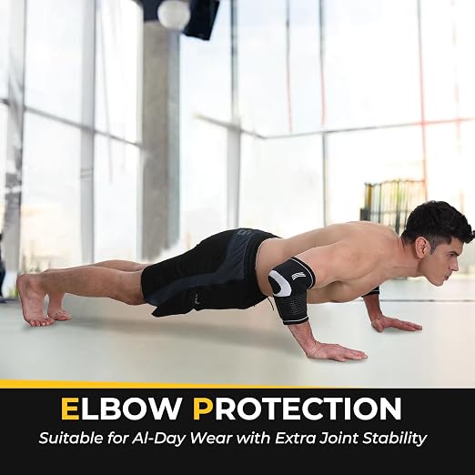 NeoTech Care Elbow Support Brace (Black, Size S, 1 Pair)